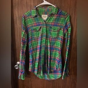 Abercrombie & Fitch flannel over shirt junior girls size XS (*B)